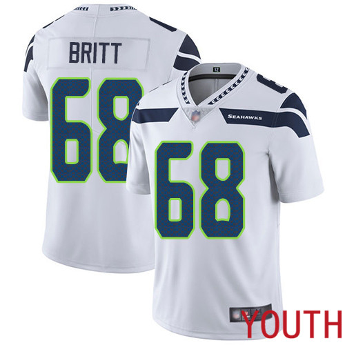 Seattle Seahawks Limited White Youth Justin Britt Road Jersey NFL Football #68 Vapor Untouchable->seattle seahawks->NFL Jersey